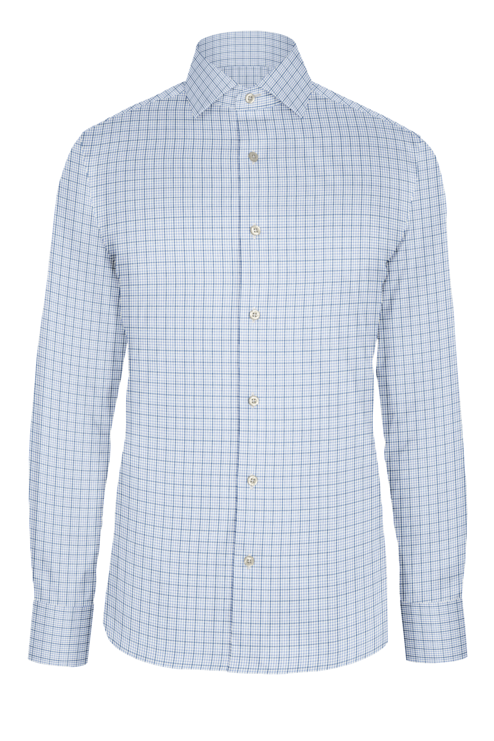 Blue Navy Check Twill