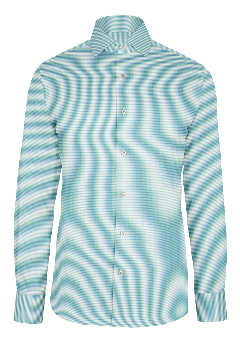 Light Blue Green Check Twill